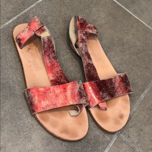 shiny red free people Sandals.